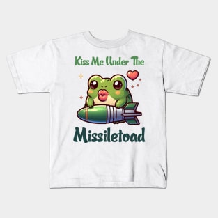 Kiss Me Under The Missile Toad Illustration Kids T-Shirt